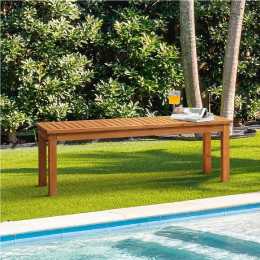 Livsip 2 Seater Garden Bench Outdoor Slatted Seat Wood Patio Dining Chair