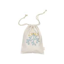 Fabelab Mistletoe Embroidery 30cm Christmas Gift Storage String Bag Natural