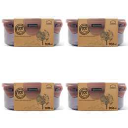 4x Locknlock 100ml Eco Round Airtight Food Container Travel/Pantry Set Short