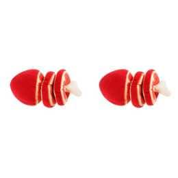 2x Pro Pet 23x12cm Meat Joint Plush w/ Squeaker Interactive Fun Play Dog Toy Red