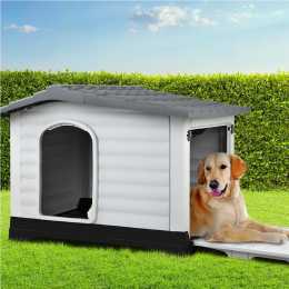 i.Pet Dog Kennel Pet Dog House Extra Large Kennels Plastic Outdoor Cabin Puppy Blue
