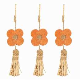 3x Nature Island Loofah Flower Chew/Gnaw Rabbit/Guinea Pig Pet Activity Toy ORNG