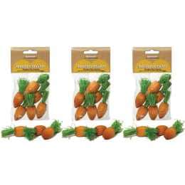 3x 6Pk Rosewood Woodies Play Wood Carrot Chew/Gnaw Hamster Pet Toy Orange/Green