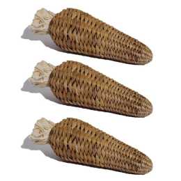 3x Rosewood Banana Leaf Chew/Gnaw Carrot Stuffer Hmasters/Gerbils Pet Toy NTRL
