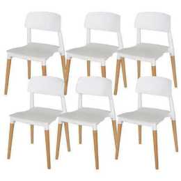6X Stackable Chairs Belloch Replica Dining Chair Designer Cafe Bar Kitchen 6x White Belloch Chair (Model 3)