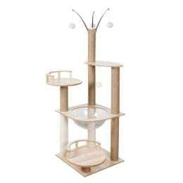 132cm Wooden Cat Tree Tower Scratching Post Scratcher Cats Condo House Bed