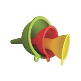3pc Avanti Silicone Liquid/Oil Funnel Hopper Cooking Utensil Set w/Hanging Loops