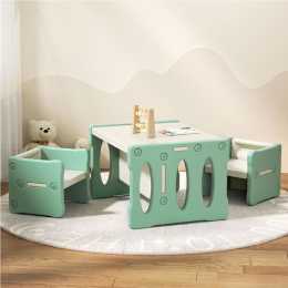 1 Keezi Kids Table and 2 Chairs Set Green