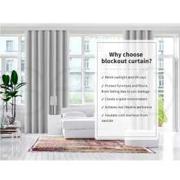 Marlow 2x Blockout Curtains Panels 3 Layers Eyelet Room Darkening 180x230cm Grey