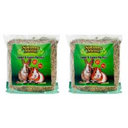 2x Natures Menu Sugar Free Rabbit & Guinea Pig Meal Small Animal Food 3KG