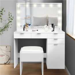 ALFORDSON Dressing Table Stool Set 5 Drawers White