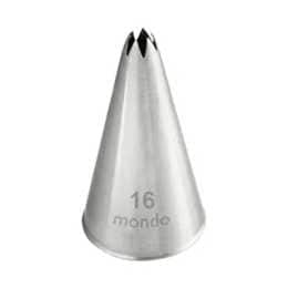 Mondo Stainless Steel #16 Star Piping Tip Icing Cake Decorating Nozzle Silver