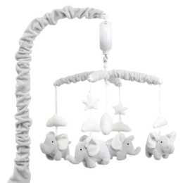 Little Haven Infant/Nursery Crib/Cot Hanging Musical Mobile Elephant WHT 0-5m