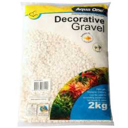 Aqua One Decorative Gravel White 7mm 2kg (10283WH)