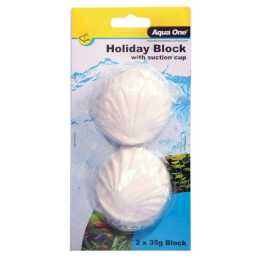 Aqua One Holiday Fish Food Block w/ Suction Cups 2 x 35g (95012)
