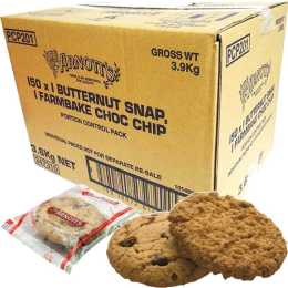 Arnotts Butternut Snap Farmbake Choc Chip Biscuits 150 Individual Packs Carton Bulk Box