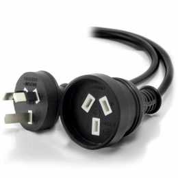Alogic 3m Aus 3 Pin Mains Power Extension Cable BlackMale to Female Cables - MF-PEXT-03-BLK