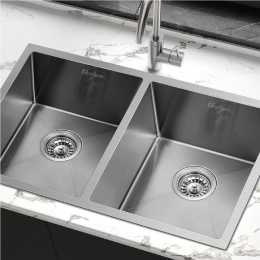 ALFORDSON Kitchen Sink 77x45cm Stainless Steel Basin Double Bowl