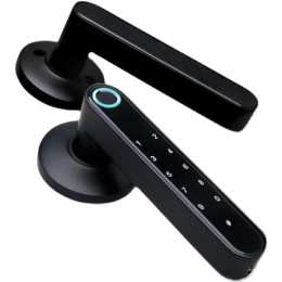 ADVWIN Smart Fingerprint Door Lock, Biometric Door Lock, Smart Door Lock with Passcode Keypad Keyless Entry Door Lock, Black with APP