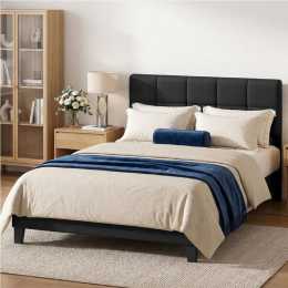ALFORDSON Bed Frame Queen Size Wooden Platform Mattress Base Fabric Charcoal