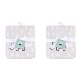 2x Little Haven Applique Elephant Comfortable Gentle Style Baby Blanket 101cm