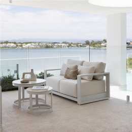 Whitehaven 3+2+1 Outdoor Aluminium Lounge with Sunbrella Cushions with Hugo Coffee Table Set - Outdoor Aluminium Lounges