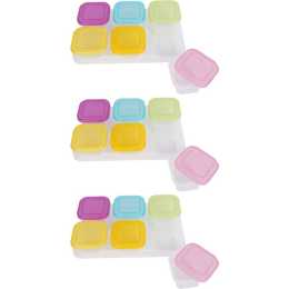 3x 6pc Cuddle Bug Baby/Toddler Freezer Food Storage Container w/ Tray Assorted