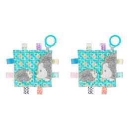 2x Mary Meyer Taggies Heather Hedgehog Crinkle Me Toy 16.5cm Baby 0+ Aqua