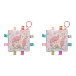 2x Mary Meyer Taggies Tilly Giraffe Crinkle Me Toy 16.5cm Baby/Kids 0+ PNK