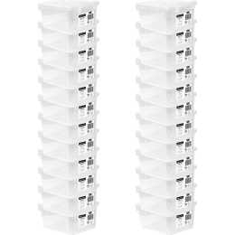 24x Boxsweden 5L Storage Box Home/Room Organiser w/Clip Lock Lid Rectangle Clear