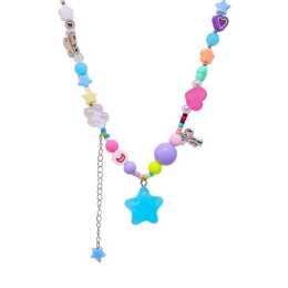 Colourful Love Pentagram Dopamine Necklace Fashion Jewellery Women Girls