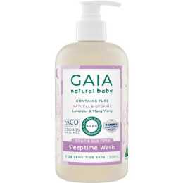 500mL GAIA Natural Baby Sleeptime Wash - Certified Natural - Suitable for Newborns - Sensitive Skin formula - organic Lavender - organic Chamomile - Soap & SLS Free - Perfume Free - Australian Made