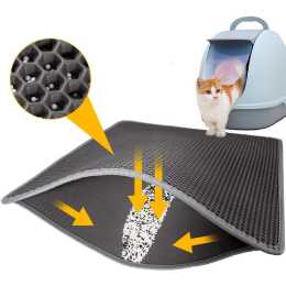 2 Pack Cat Litter Mat Trapping for Litter Box, No Slip & Large, Urine & Waterproof, Washable Easy Clean (24" x 15")
