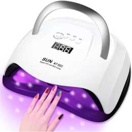 168W UV LED Nail Lamp for Fast Gel Polish Curing - 4 Timer Settings, Auto Sensor, Home Salon Use