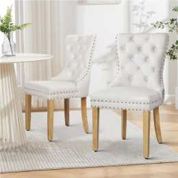 ALFORDSON 2x Dining Chairs Kitchen Lounge Velvet White