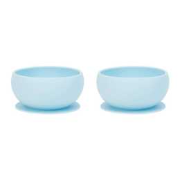 2x Annabel Trends Silicone Kids/Child Self Feeding Suction Bowl 11.5cm Iced BLU
