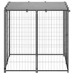 Dog Kennel Black 15 m Steel