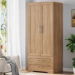 2 Drawers ALFORDSON Wardrobe Clothes Cabinet Hanging Rod Wood