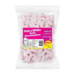 Pink and White Twist Marshmallows 800g