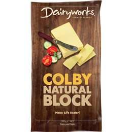 Dairyworks Colby Natural Cheese Block 500g