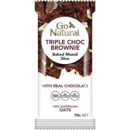 Go Natural Baked Muesli Slice Triple Choc Brownie 70g x 12