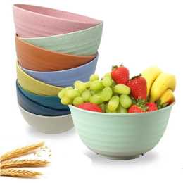 Lightweight Wheat Straw Cereal Bowls, Unbreakable Dinner Dishes Bowl Set Dishwasher & Microwave Safe (8 Pack 26Oz)