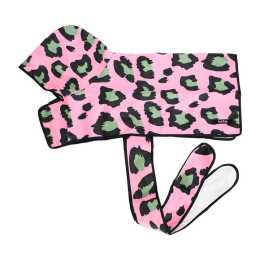 Annabel Trends Hot Dog Slip On Beach Hoodie Towel for Dogs Pink Ocelot Medium