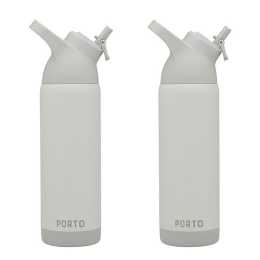 2PK Porto Atlas Vacuumed Insulated Water Bottle Portable Flask 700ml Cloud