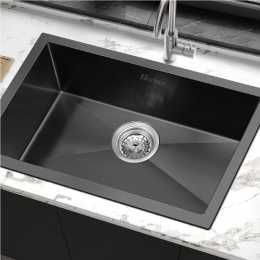 ALFORDSON Kitchen Sink 70x45cm Stainless Steel Basin Single Bowl Black