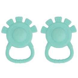 2PK Annabel Trends Silicone Hand Rattle/Teether Baby/Toddler Sensory Toy Aqua