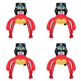 4PK Paws & Claws Under The Sea Plush Squeaky Toy Nippy Crab Dog Toy 58x27x7cm
