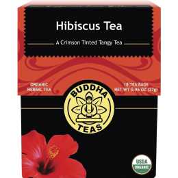 Buddha Teas Organic Herbal Tea Bags Hibiscus Tea 18 Pack