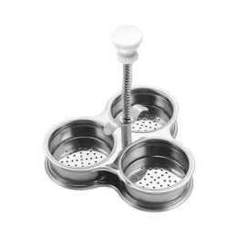 Egg Boiler Cooking Mold Egg Poacher-Poaching Pan Steamer 3 Cell Stainless Steel product image