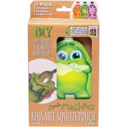 Little Mashies Reusable Squeeze Pouch Mixed Colours 10 x 130ml